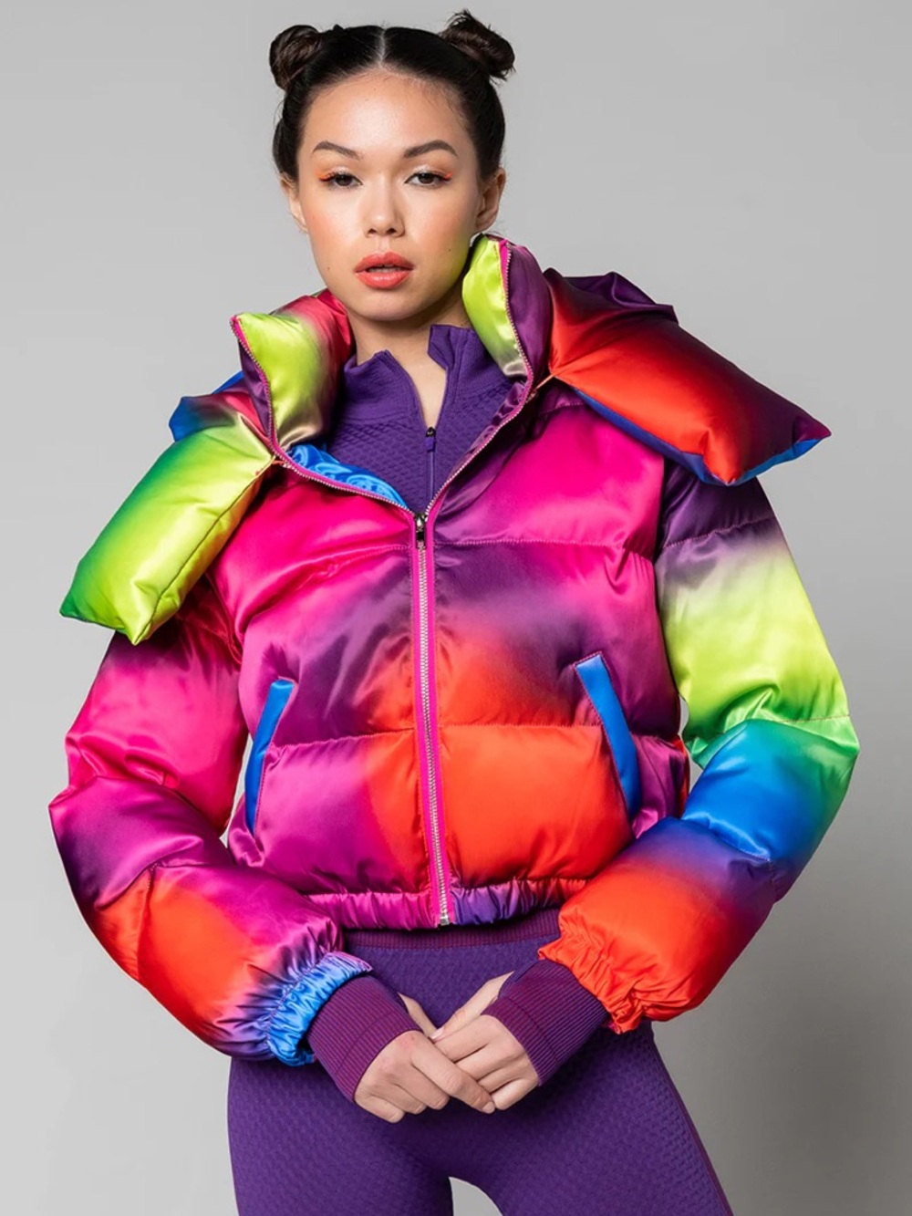 NWOT AKIRA AZALEA WANG Rainbow Puffer